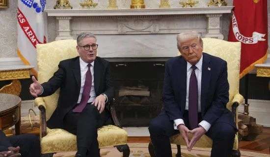 US President Donald Trump and British Prime Minister Keir Starmer at the White House.
