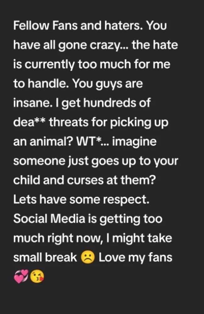 Ms Jones responded on her new TikTok account as the old profile was banned.