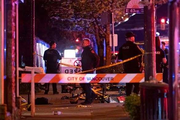 Vancouver police at the scene of the incident.