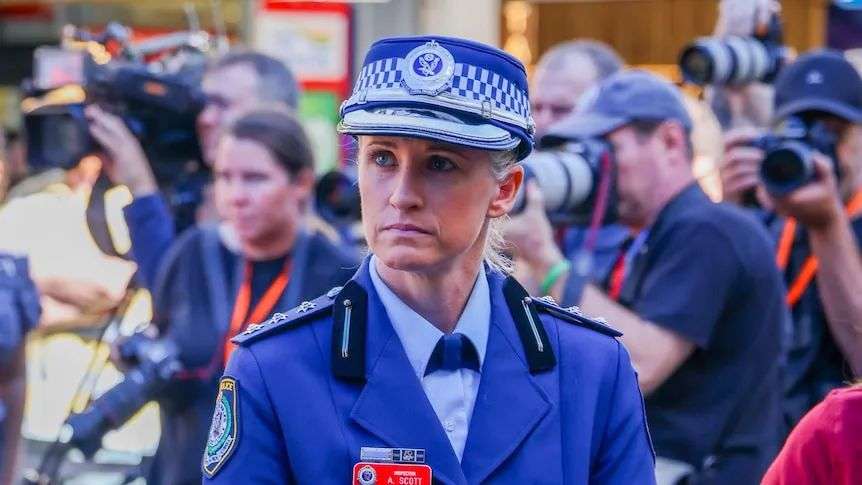 NSW Police Inspector Amy Scott attends the ceremony to mark one year since bondi junction westfield stabbing attack