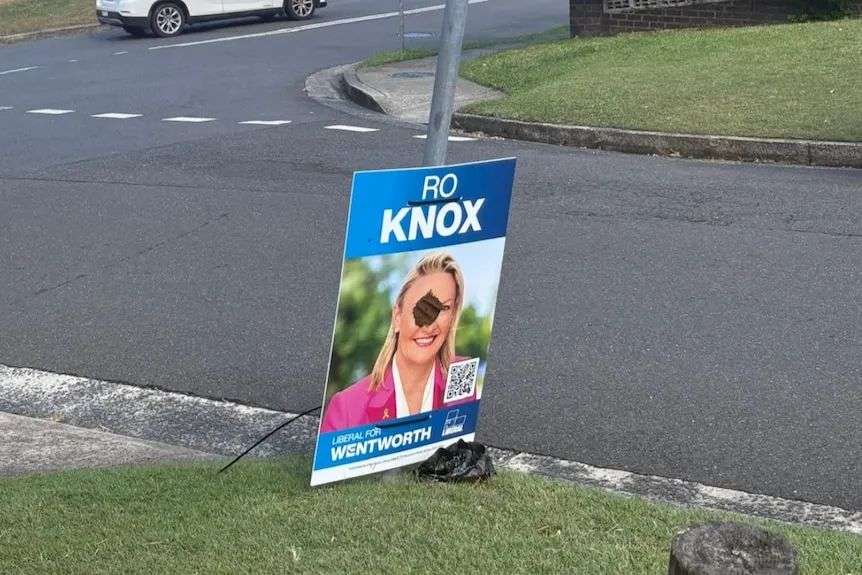 a vandalised blue corflute