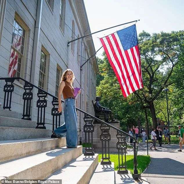 Princess Elisabeth of Belgium pictured on her first day at Harvard in September 2024