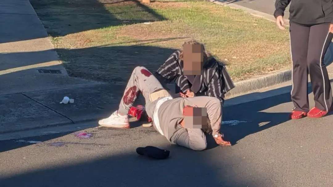 A man has been found with a gunshot wound after crashing his car in a Melton street. picture: Outlaw Media