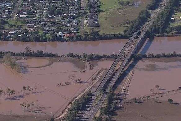 Aerial vision from the flood in Taree, NSW, on  May 24. Dairying is a contributor to Taree’s economy.