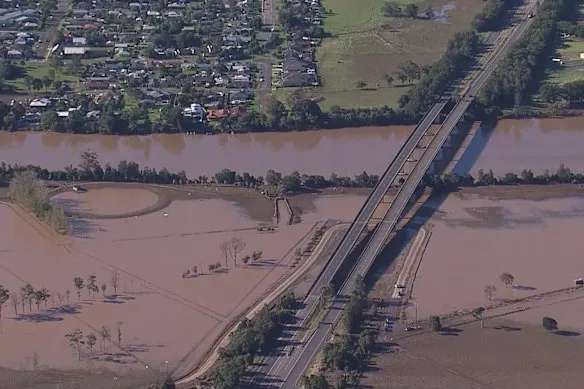 Aerial vision from the flood in Taree, NSW, on  May 24. Dairying is a contributor to Taree’s economy.