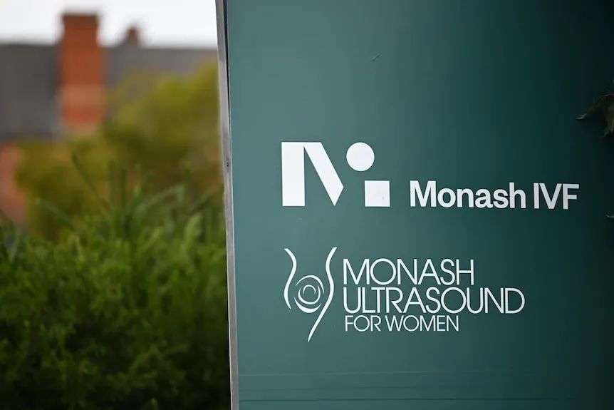 Signage is seen for Monash IVF in Clayton, Melbourne.