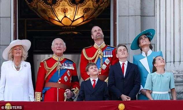 The King and Queen Camilla led the royal appearances as they prepared to watch a flypast involving aircraft including the Red Arrows, Chinook helicopters and a Lancaster bomber, a model that was used during World War II