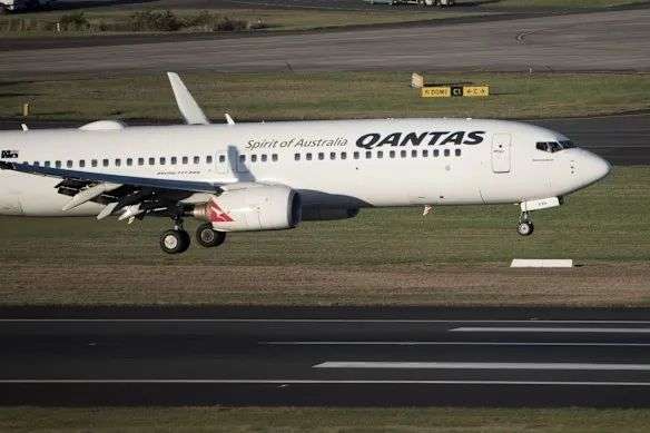 A Qantas 737 similar to the one on which a trainee captain passed out shortly after landing at Sydney Airport last Tuesday.