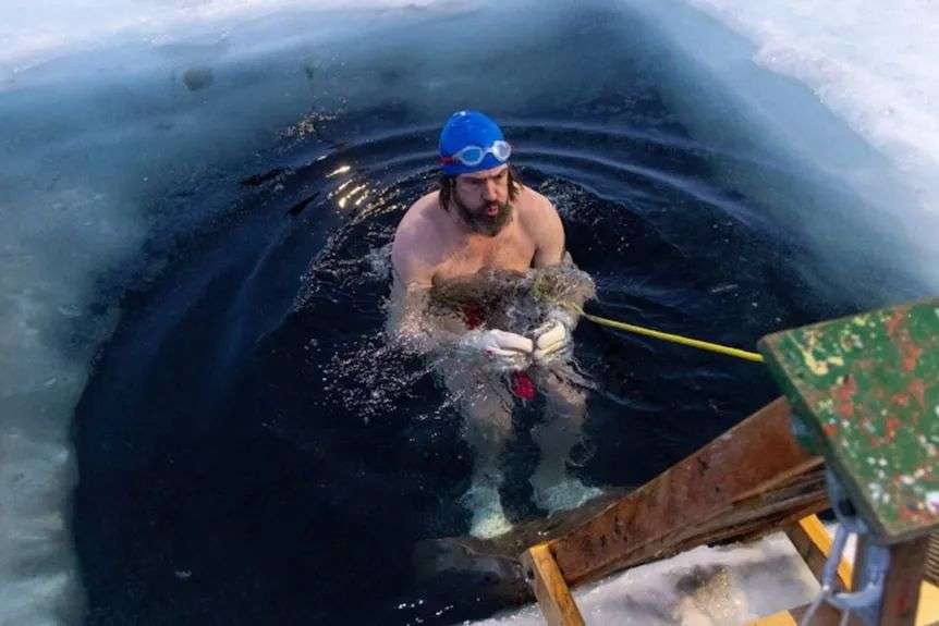 A Davis Station expeditioner has entered an ice hole.