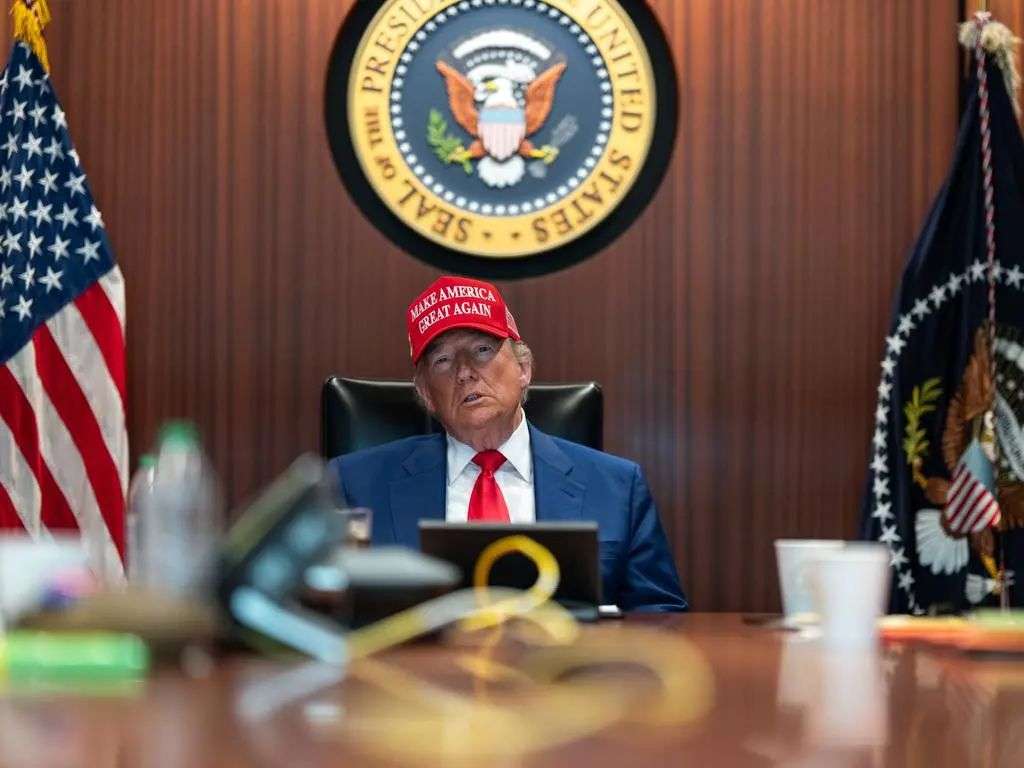 US President Donald Trump it in the Situation Room at the White House in Washington as the B-2 bombers unleashed fury above the Fordow nuclear plant. Picture: The White House via X