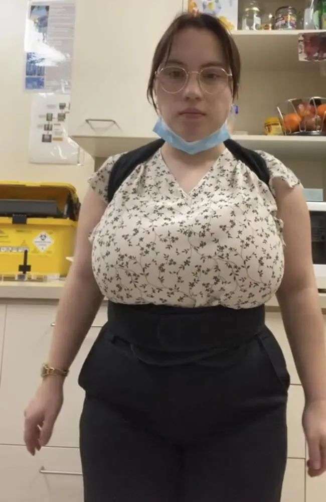At one point, she was having to wear a neck brace. Picture: Supplied
