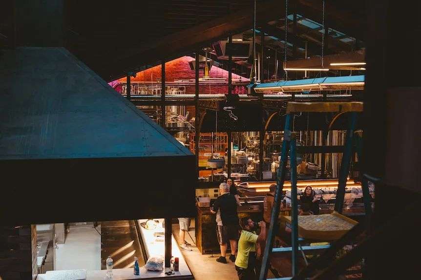 the inside of a brewery