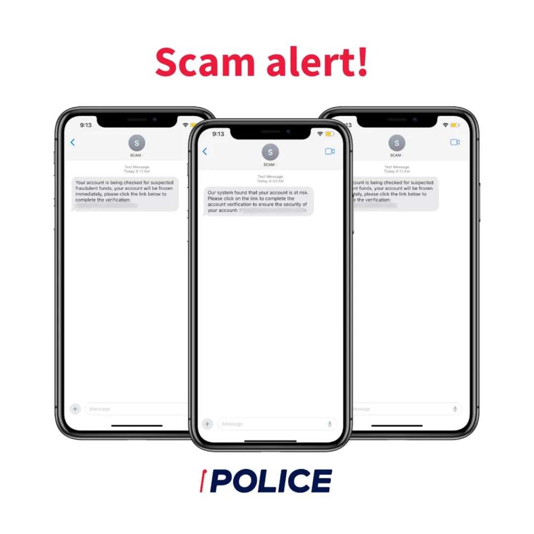 The device sent messages on numbers identical to those used by local banks. The messages, however, directed victims to a data theft website. Photo / Police