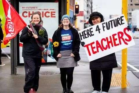 Teachers strike in Wellington.