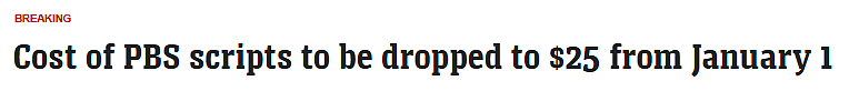 澳洲PBS药品大降价,明年1月1日起生效!以后看病更便宜了(组图) - 1