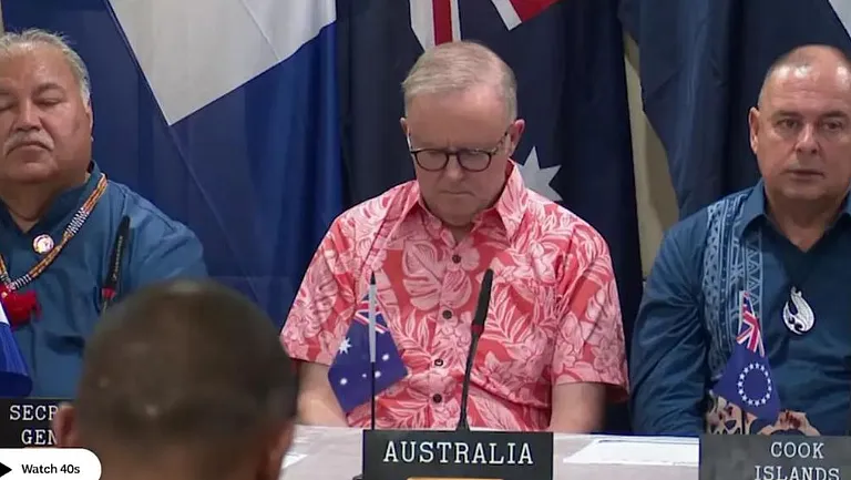 超尴尬!艾博年参加太平洋岛国论坛,结果穿错衣服!新西兰总理调侃“澳人不懂规矩”(组图) - 3