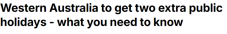 澳洲一地将新增2个公共假日,2028年生效!但有些人不高兴了...(组图) - 1