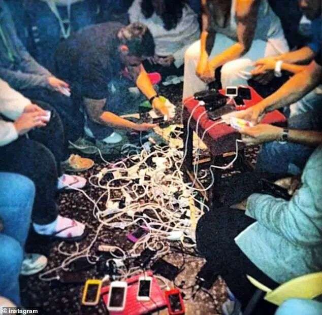 People struggled to charge their phones onboard the smelly ship