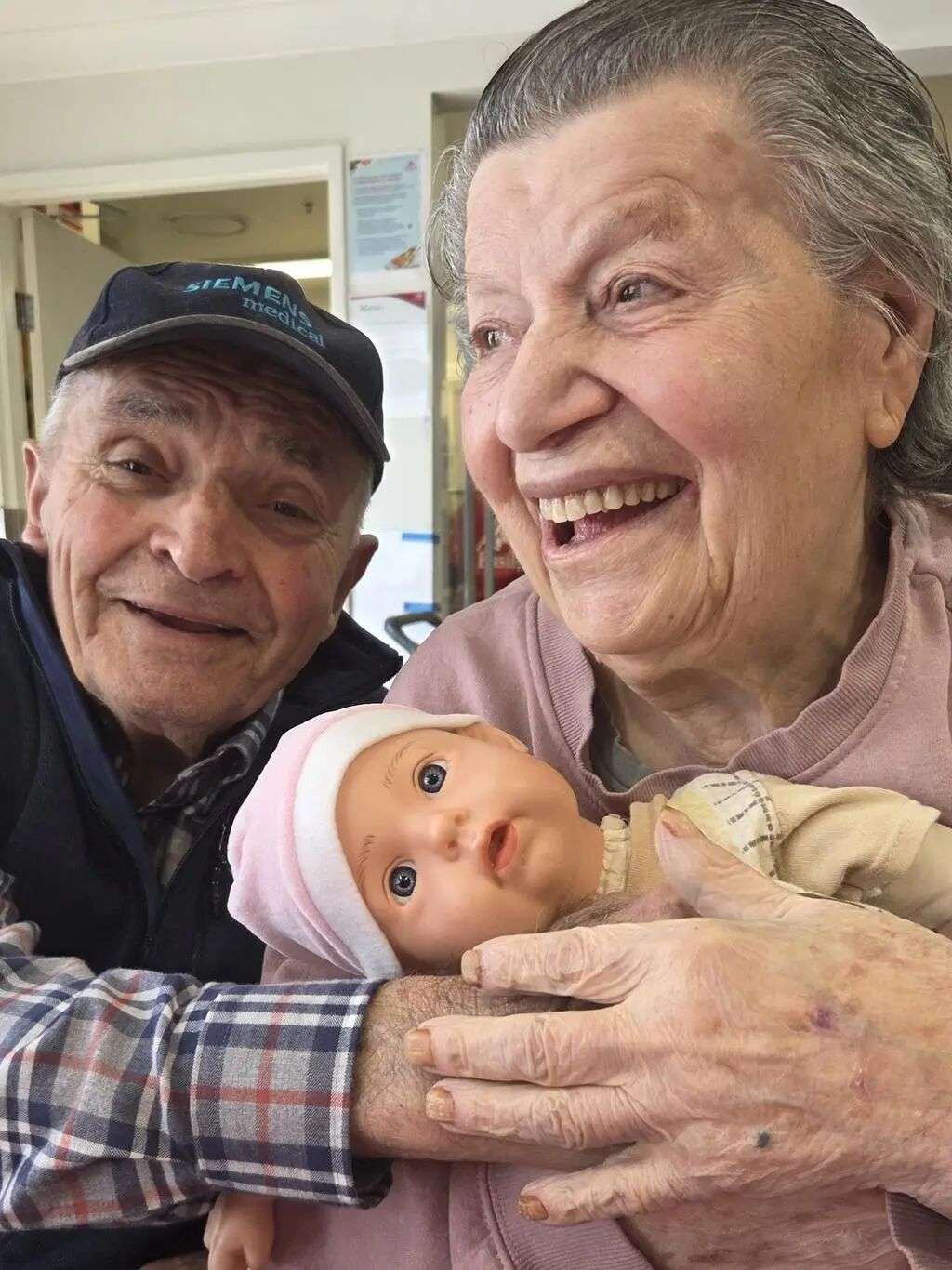 Mr Ziogas said the doll helps calm and relax his wife. Picture: Supplied