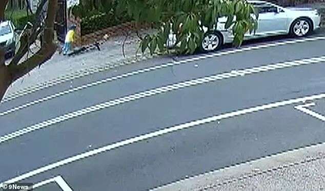 闭路电视拍摄到一名六岁男孩在祖母被打后跑去寻求帮助