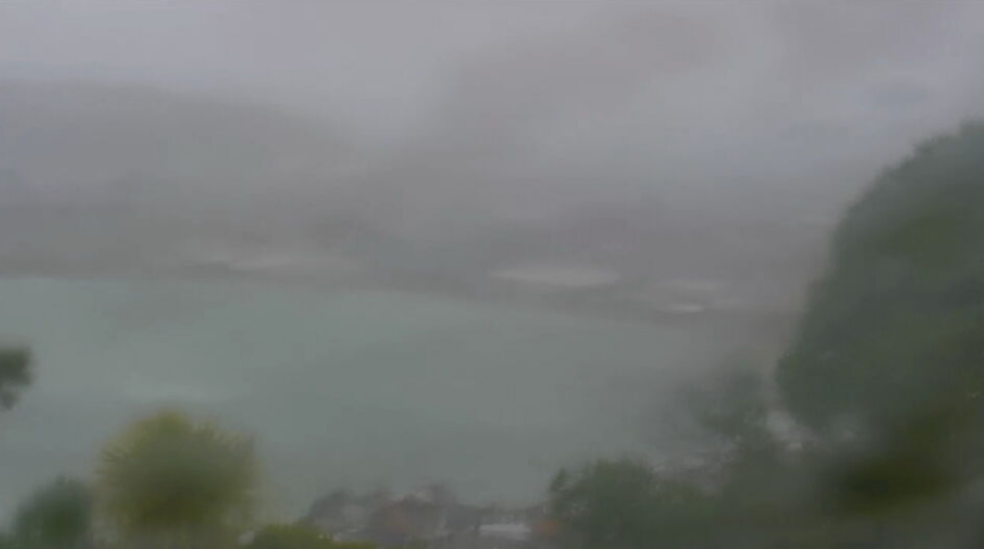 Wellington Airport from the 1News weather camera at Mount Victoria.