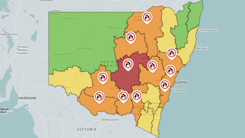 Catastrophic fire danger is forecast for the Lower Central West Plains on Wednesday 26 November 2025, due to forecast high temperatures, low humidities and strong winds, making conditions dangerous.