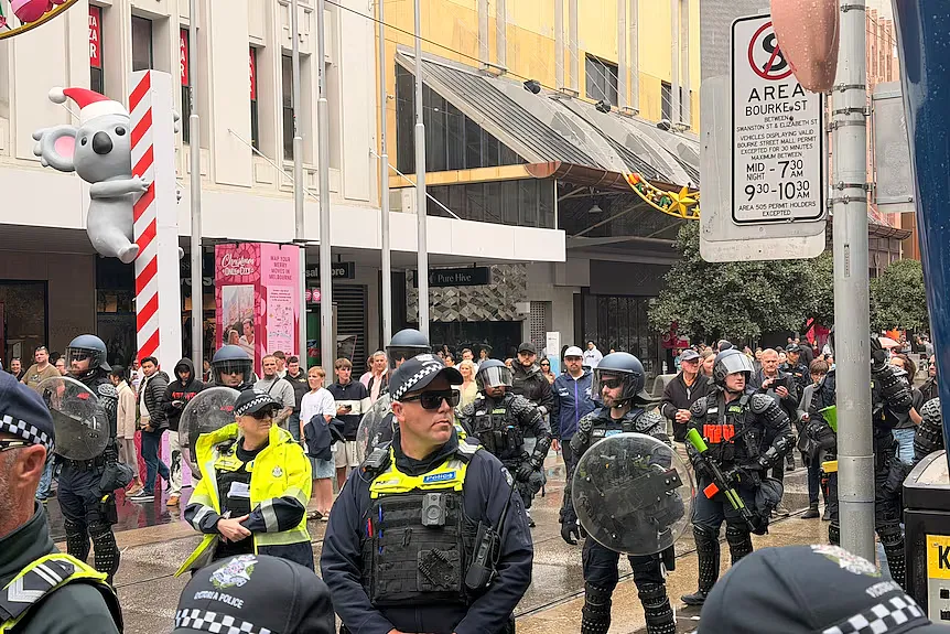 墨尔本CBD又爆发反移民游行,两拨人差点干起来!大批警力到场(组图) - 9