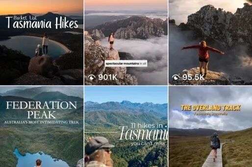 Tasmanian hikes shown on social media.