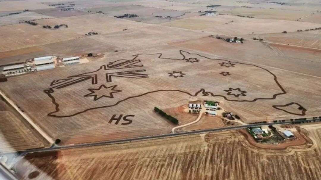 In 2024, the engineering graduate turned a 120ha paddock into a giant map of Australia. Picture: Supplied
