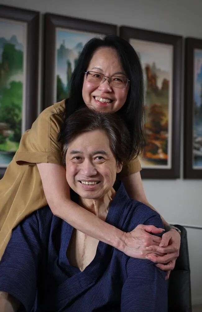 Hock Yap and wife Catherine. He is the tenth person in the world to have the rare surgery at the Austin Hospital. Picture: David Caird