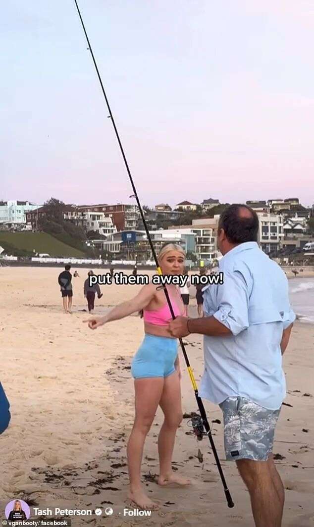 The man grabbed his fishing rods back - before Patterson told him to put them away