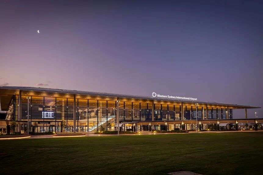 An external view of the Western Sydney Airport terminal