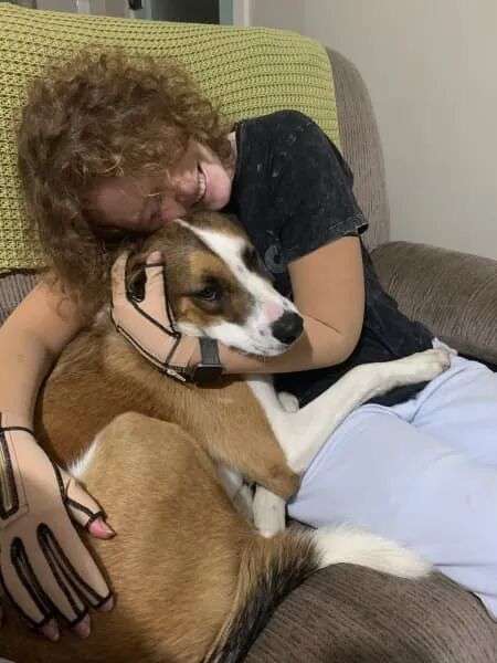 Kelsey Waghorn and her beloved rescue dog, River.