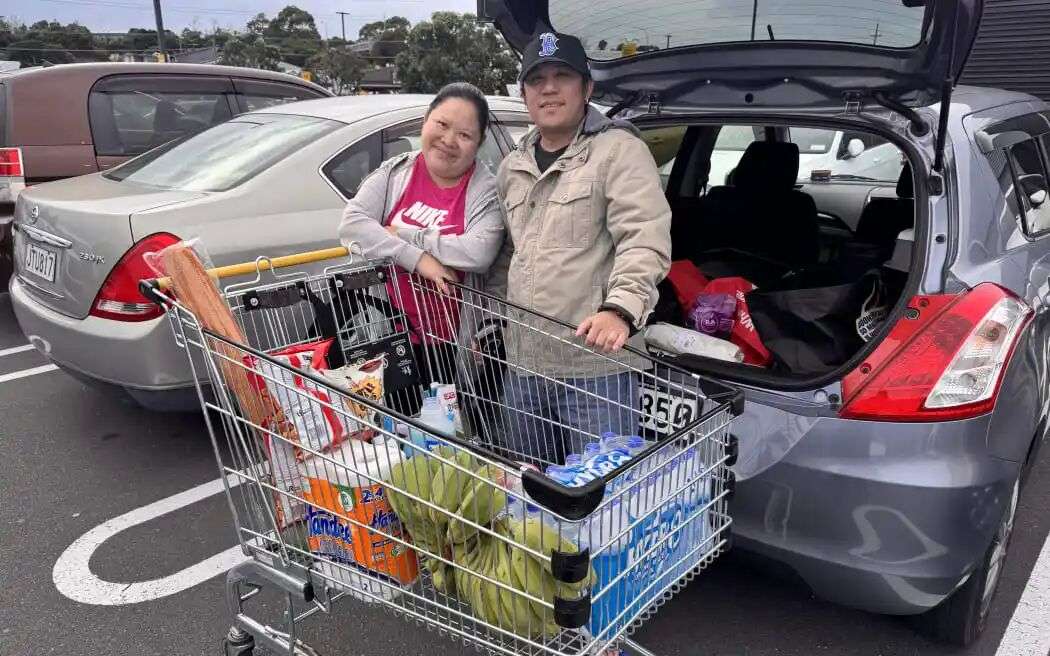 Stephanie Gallardo [left] at PAK'nSAVE Wairau Road was not too worried about Cyclone Vaianu.