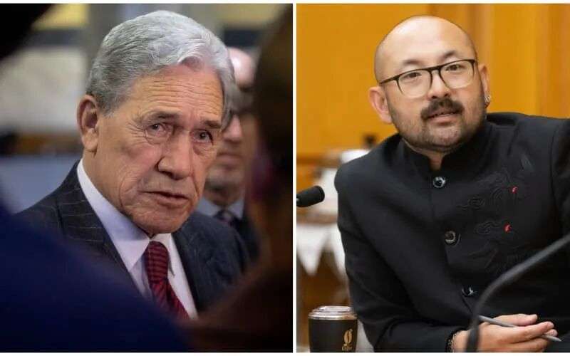 新西兰优先党领袖温斯顿·彼得斯和绿党议员徐南。
